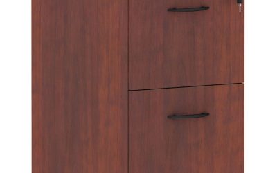 Alera Valencia Series Mobile Pedestal, Left Or Right, 2 Legal/letter-Size File Drawers, Medium Cherry, 15.38″ X 20″ X 26.63″