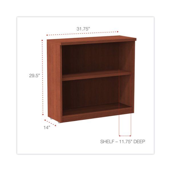 Alera Valencia Series Bookcase, Two-Shelf, 31.75w x 14d x 29.5h, Med Cherry - Image 2