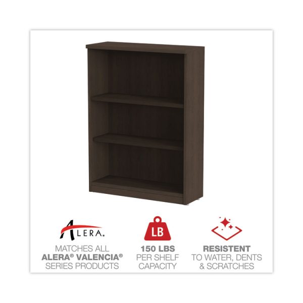 Alera Valencia Series Bookcase, Three-Shelf, 31.75w x 14d x 39.38h, Espresso - Image 4