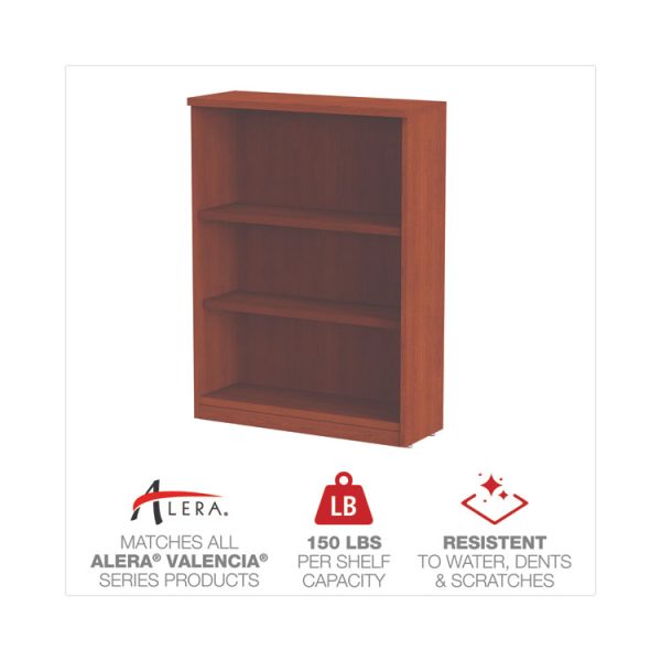 Alera Valencia Series Bookcase, Three-Shelf, 31.75w x 14d x 39.38h, Med Cherry - Image 4