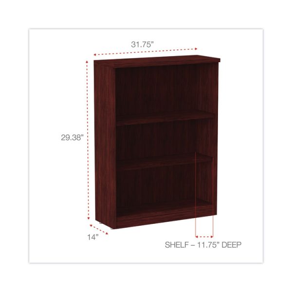 Alera Valencia Series Bookcase, Three-Shelf, 31.75w x 14d x 39.38h, Mahogany - Image 2