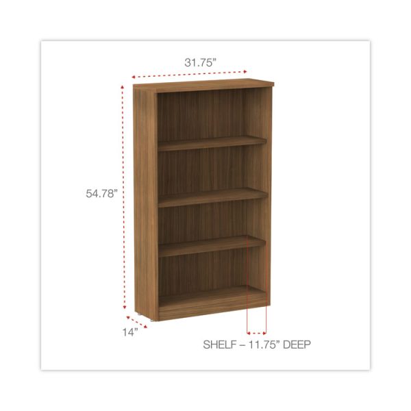 Alera Valencia Series Bookcase, Four-Shelf, 31.75w x 14d x 54.88h, Modern Walnut - Image 2