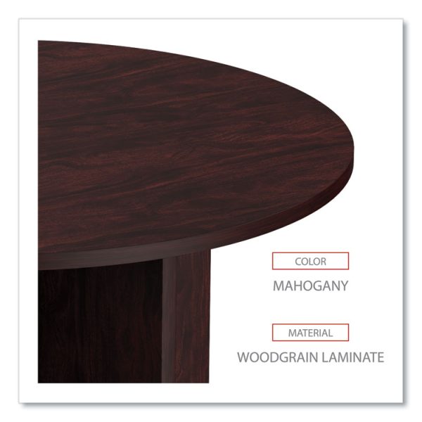 Alera Valencia Round Conference Table with Legs, 42" Diameter x 29.5h, Mahogany - Image 3