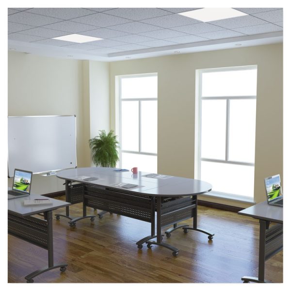 Alera Valencia Flip Training Table Base, Modesty Panel, 57.88w x 19.75d x 28.5h, Black - Image 8