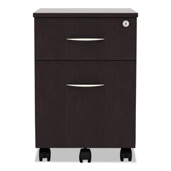 Alera Valencia Series Mobile Pedestal, Left Or Right, 2-Drawers: Box/file, Legal/letter, Espresso, 15.88" X 19.13" X 22.88" - Image 2