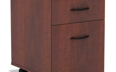 Alera Valencia Series Mobile Pedestal, Left/right, 2-Drawers: Box/file, Legal/letter, Medium Cherry, 15.88″ X 19.13″ X 22.88″