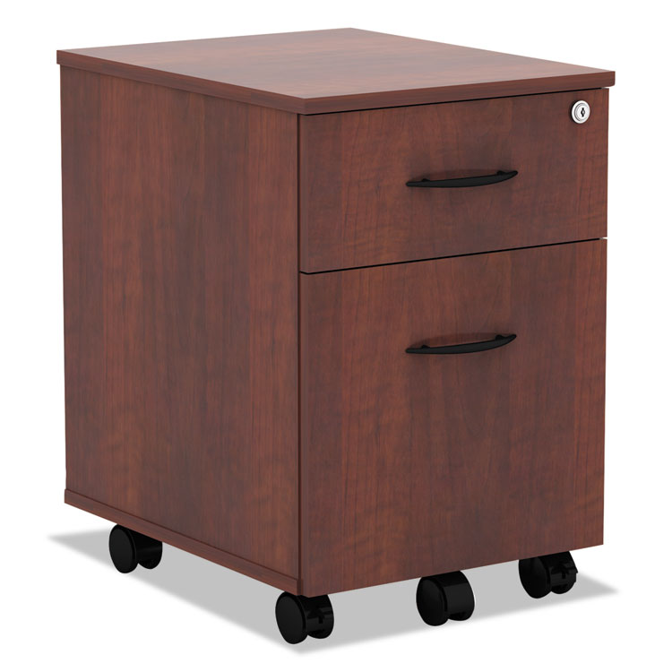 Alera Valencia Series Mobile Pedestal, Left/right, 2-Drawers: Box/file, Legal/letter, Medium Cherry, 15.88" X 19.13" X 22.88"