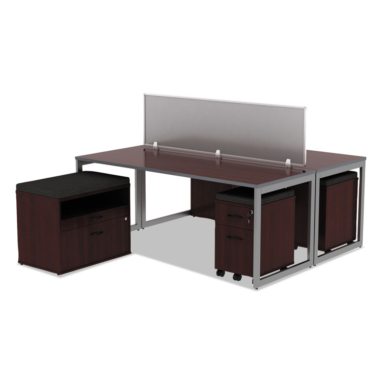 Alera Valencia Series Mobile Pedestal, Left Or Right, 2-Drawers: Box/file, Legal/letter, Mahogany, 15.88" X 19.13" X 22.88" - Image 4
