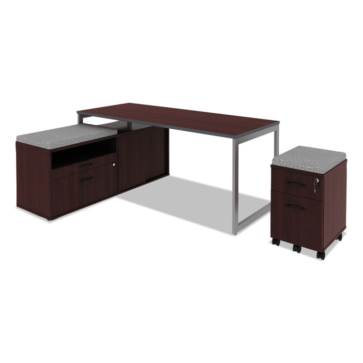 Alera Valencia Series Mobile Pedestal, Left Or Right, 2-Drawers: Box/file, Legal/letter, Mahogany, 15.88" X 19.13" X 22.88" - Image 6