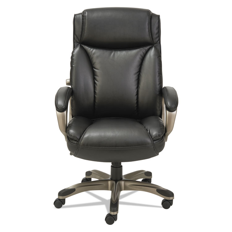 Alera Veon Series Executive High-Back Bonded Leather Chair, Supports Up To 275 Lb, Black Seat/back, Graphite Base - Image 4