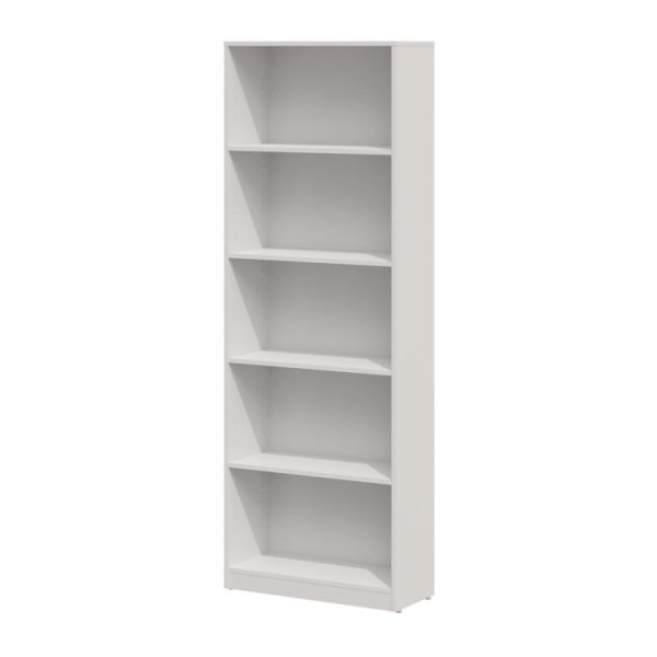 Five-Shelf Bookcase, 27.56" x 11.42" x 77.56", White - Image 2
