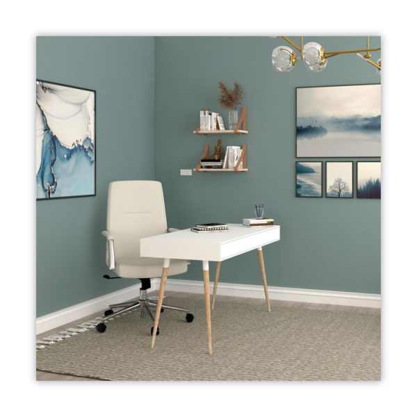 Leather Task Chair, Supports Up to 275 lb, 18.19" to 21.93" Seat Height, White Seat, White Back - Image 8