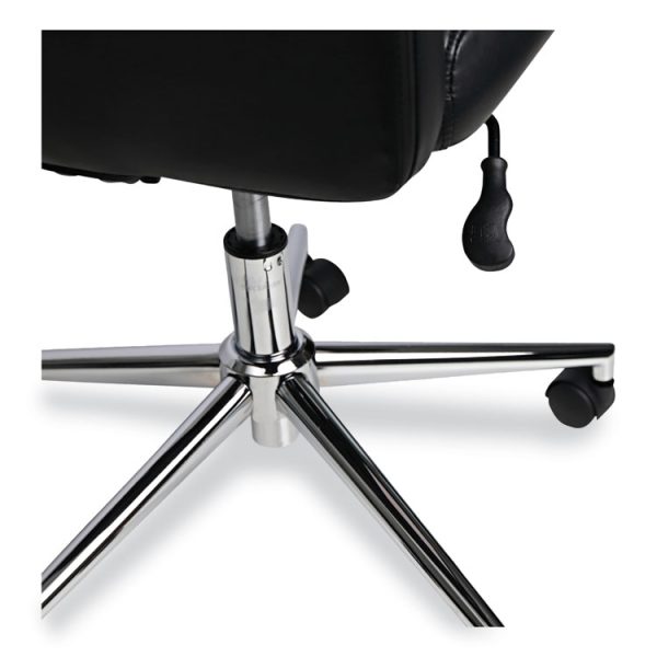 Leather Task Chair, Supports Up to 275 lb, 18.19" to 21.93" Seat Height, Black Seat, Black Back - Image 6