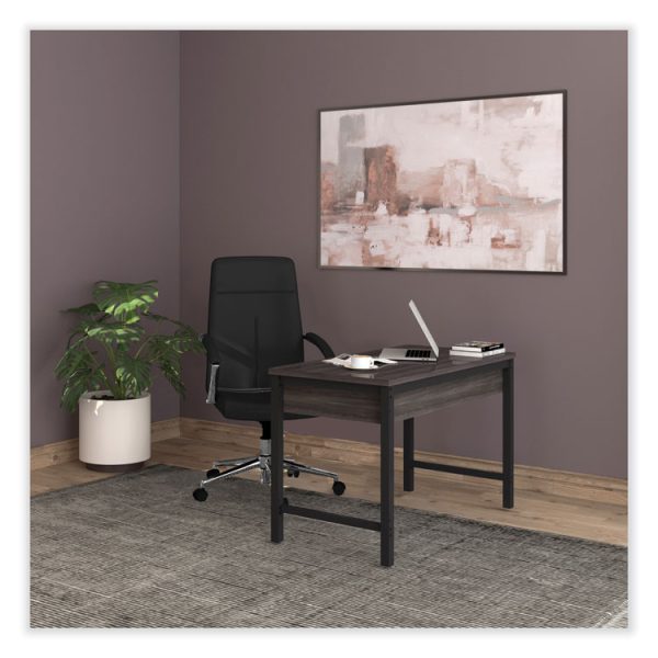 Leather Task Chair, Supports Up to 275 lb, 18.19" to 21.93" Seat Height, Black Seat, Black Back - Image 10