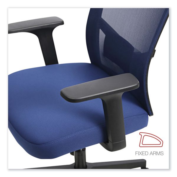 Mesh Back Fabric Task Chair, Supports Up to 275 lb, 17.32" to 21.1" Seat Height, Navy Seat, Navy Back - Image 6