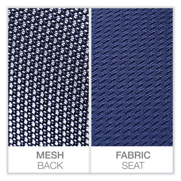 Mesh Back Fabric Task Chair, Supports Up to 275 lb, 17.32" to 21.1" Seat Height, Navy Seat, Navy Back - Image 2