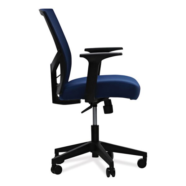 Mesh Back Fabric Task Chair, Supports Up to 275 lb, 17.32" to 21.1" Seat Height, Navy Seat, Navy Back - Image 8