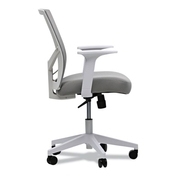 Mesh Back Fabric Task Chair, Supports Up to 275 lb, 17.32" to 21.1" Seat Height, Gray Seat, Gray Back - Image 8