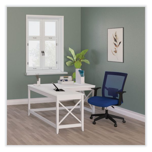 L-Shaped Farmhouse Desk, 58.27" x 58.27" x 29.53", White - Image 8