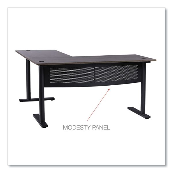 L-Shaped Writing Desk, 59.05" x 59.05" x 29.53", Gray/Black - Image 9