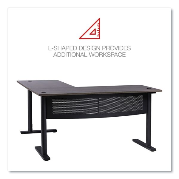 L-Shaped Writing Desk, 59.05" x 59.05" x 29.53", Gray/Black - Image 4