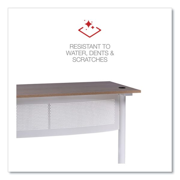 L-Shaped Writing Desk, 59.05" x 59.05" x 29.53", Beigewood/White - Image 5