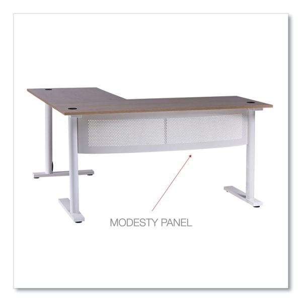 L-Shaped Writing Desk, 59.05" x 59.05" x 29.53", Beigewood/White - Image 9