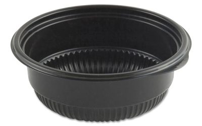 MicroRaves Incredi-Bowl Base, 8 oz, 4.75″ Diameter x 1.75″h, Black, Plastic, 500/Carton