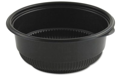 MicroRaves Incredi-Bowl Base, 20 oz, 5.75″ Diameter x 2.43″h, Black, Plastic, 250/Carton