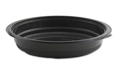 MicroRaves Incredi-Bowl Base, 24 oz, 8.5″ Diameter x 1.51″h, Black, Plastic, 150/Carton