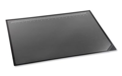 Desk Pad with Transparent Lift-Top Overlay and Antimicrobial Protection, 24″ x 19″, Black Pad, Transparent Frost Overlay