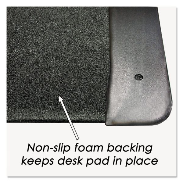 Executive Desk Pad With Antimicrobial Protection, Leather-Like Side Panels, 36 X 20, Black - Image 3