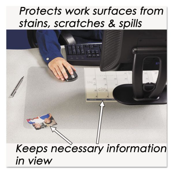 KrystalView Desk Pad with Antimicrobial Protection, Glossy Finish, 24 x 19, Clear - Image 4