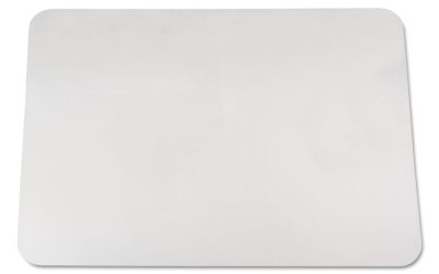 KrystalView Desk Pad with Antimicrobial Protection, Glossy Finish, 36 x 20, Clear