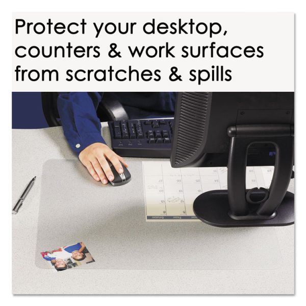 KrystalView Desk Pad with Antimicrobial Protection, Matte Finish, 36 x 20, Clear - Image 3