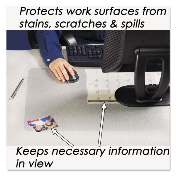 KrystalView Desk Pad with Antimicrobial Protection, Glossy Finish, 38 x 24, Clear - Image 4