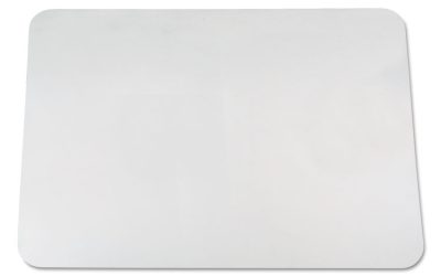 KrystalView Desk Pad with Antimicrobial Protection, Glossy Finish, 38 x 24, Clear