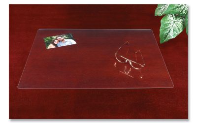 Eco-Clear Desk Pad with Antimicrobial Protection, 19 x 24, Clear