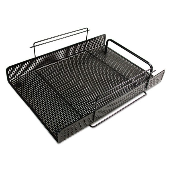 Urban Collection Punched Metal Letter Tray, 1 Section, Letter Size Files, 10" X 13.75" X 3.5", Black - Image 2
