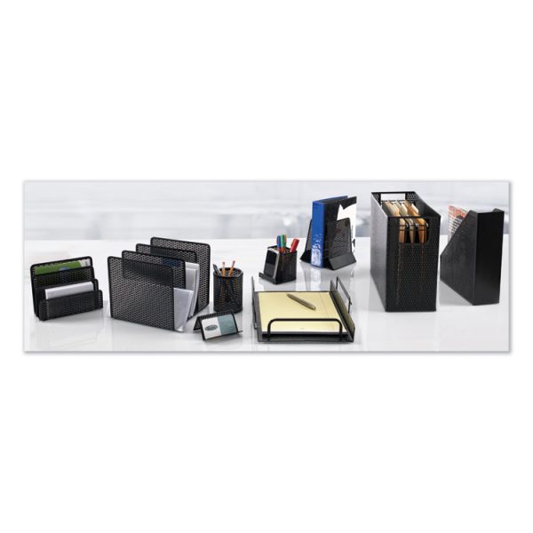 Urban Collection Punched Metal Letter Tray, 1 Section, Letter Size Files, 10" X 13.75" X 3.5", Black - Image 5