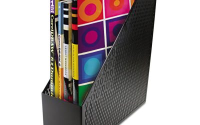Urban Collection Punched Metal Magazine File, 3.5 x 10 x 11.5, Black
