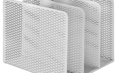 Urban Collection Punched Metal File Sorter, 3 Sections, Letter Size Files, 8″ X 8″ X 7.25″, White