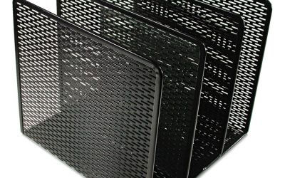 Urban Collection Punched Metal File Sorter, 3 Sections, Letter Size Files, 8″ X 8″ X 7.25″, Black