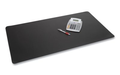 Rhinolin II Desk Pad with Antimicrobial Protection, 17 x 12, Black