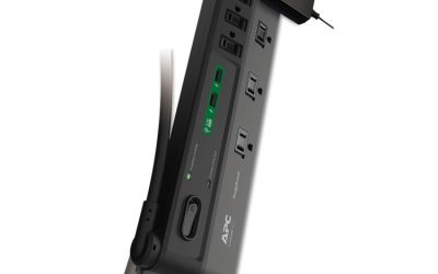 Home Office SurgeArrest Power Surge Protector, 8 AC Outlets/2 USB Ports, 6 ft Cord, 2,630 J, Black