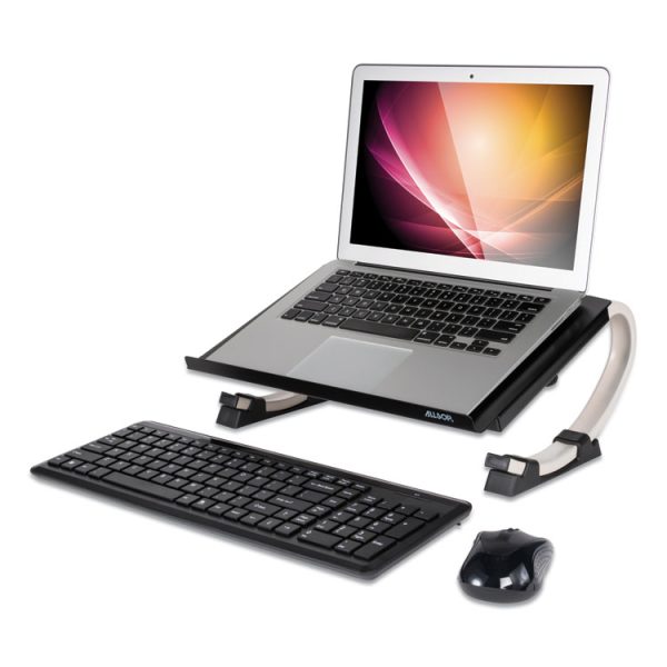 Redmond Adjustable Curve Notebook Stand, 15" X 11.5" X 6", Black/silver, Supports 40 Lbs - Image 3