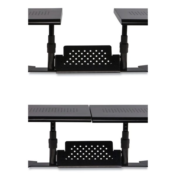 Metal Art Ergotwin Dual Monitor Stand, 25.6 To 33.1 X 12.6 X 6.2 To 8.6, Black, Supports 20 Lb/shelf - Image 3