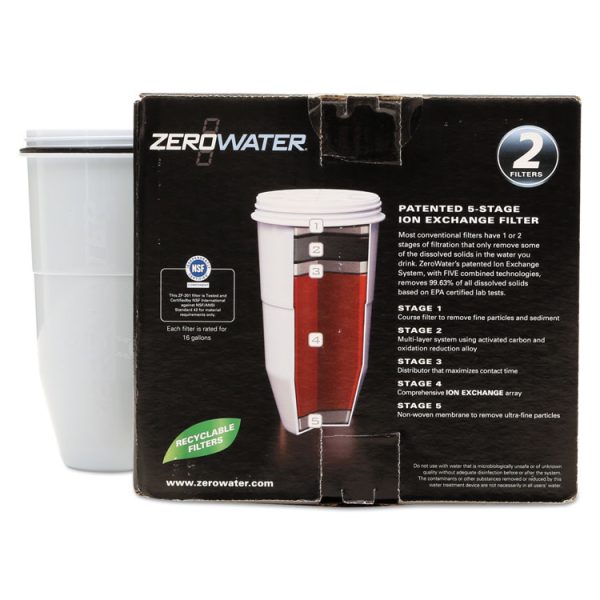 Zerowater Replacement Filtering Bottle Filter, 4 Dia X 7 H, 2/pack - Image 3