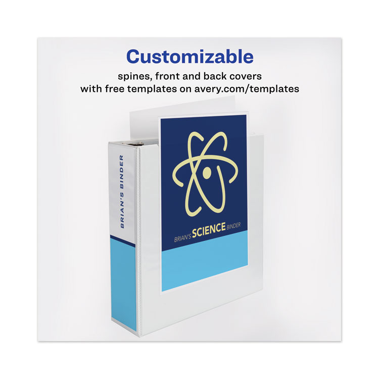Heavy-Duty View Binder With Durahinge, One Touch Ezd Rings And Extra-Wide Cover, 3 Ring, 3" Capacity, 11 X 8.5, White, (1321) - Image 3