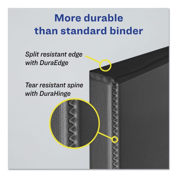 Durable Non-View Binder With Durahinge And Ezd Rings, 3 Rings, 5" Capacity, 11 X 8.5, Black, (8901) - Image 3